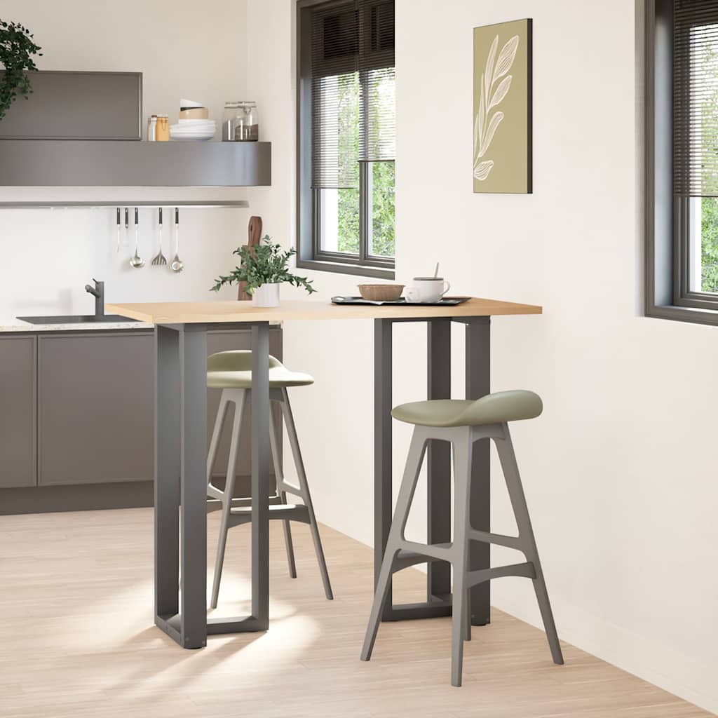 Gambe per tavolo da bar a forma di T 2 pz Antracite 50x35x(110-111) cm Acciaio