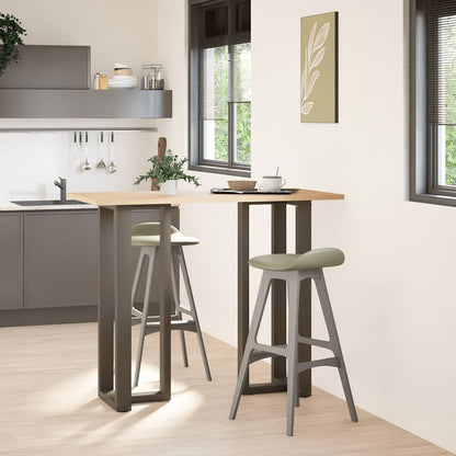 Gambe per tavolo da bar a forma di T 2 pz nere 50x35x(110-111) cm in acciaio