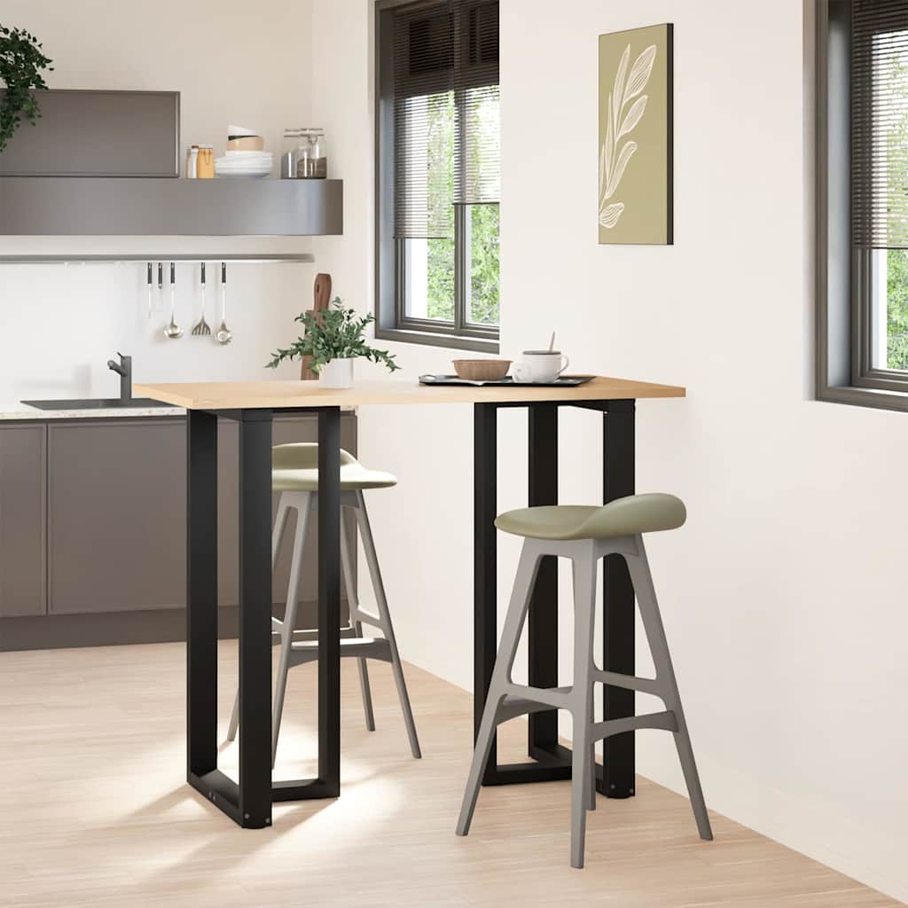 Gambe per tavolo da bar a forma di T 2 pz nere 60x35x(110-111) cm in acciaio