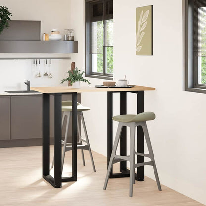 Gambe per tavolo da bar a forma di T 2 pz nere 60x35x(110-111) cm in acciaio