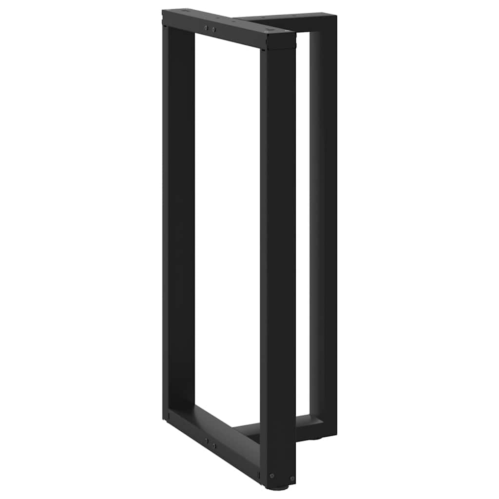 Gambe per tavolo da bar a forma di T 2 pz nere 60x35x(110-111) cm in acciaio