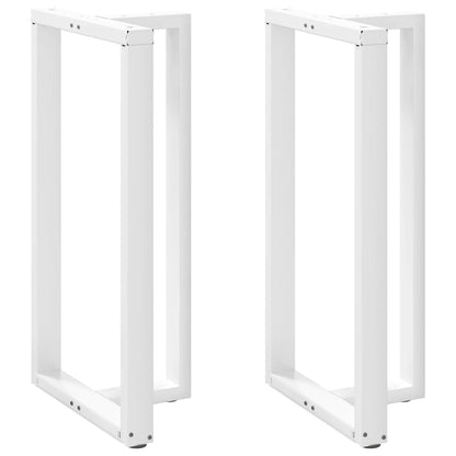 Gambe per tavolo da bar a forma di T 2 pz bianche 60x35x(110-111) cm in acciaio