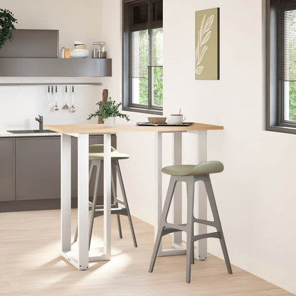 Gambe per tavolo da bar a forma di T 2 pz bianche 60x35x(110-111) cm in acciaio