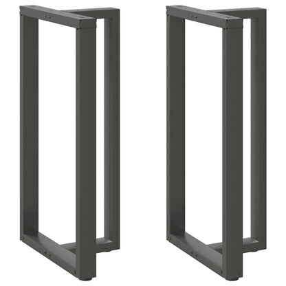 Gambe per tavolo da bar a forma di T 2 pz Antracite 60x35x(110-111) cm Acciaio