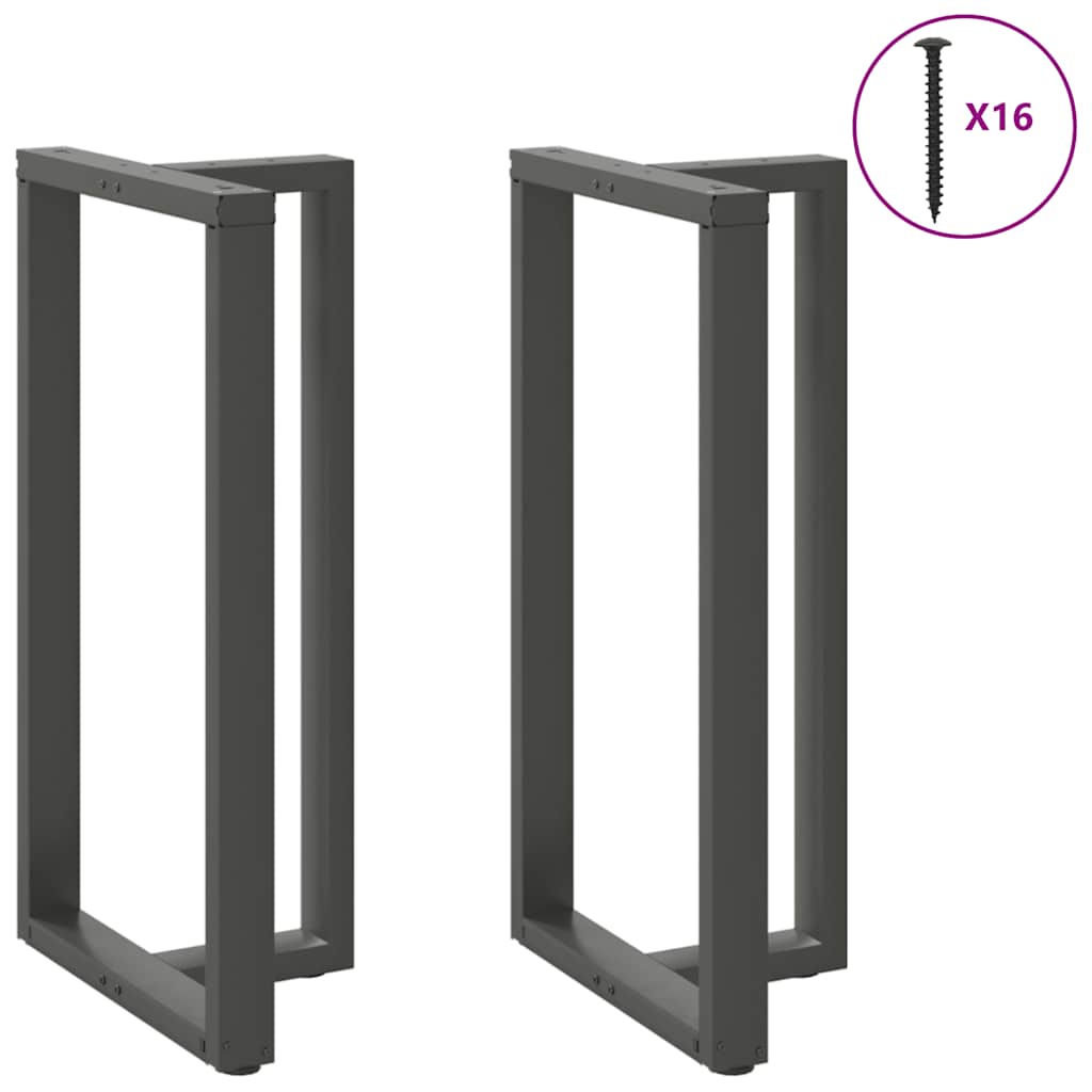 Gambe per tavolo da bar a forma di T 2 pz Antracite 60x35x(110-111) cm Acciaio
