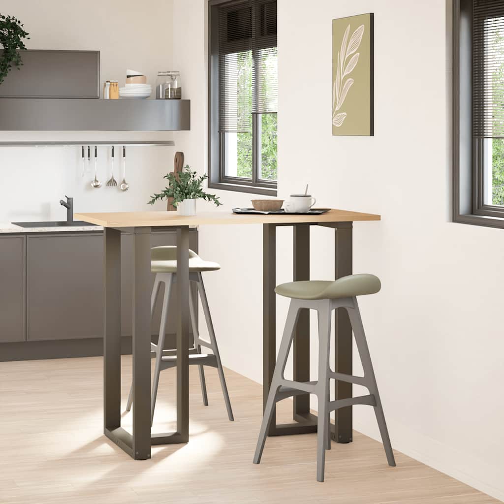 Gambe Tavolo Bar a T 2 pz Naturale 60x35x(111-112) cm Acciaio