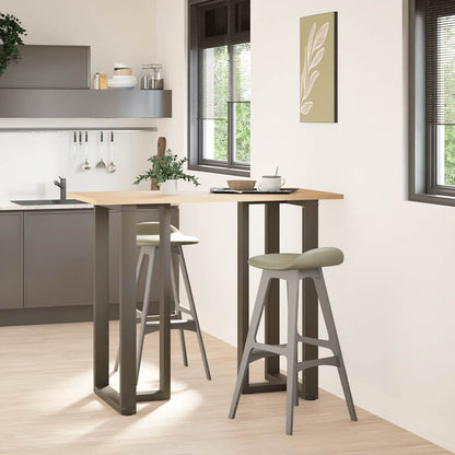 Gambe Tavolo Bar a T 2 pz Naturale 60x35x(111-112) cm Acciaio