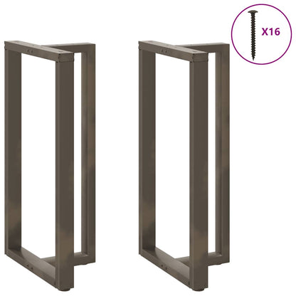 Gambe Tavolo Bar a T 2 pz Naturale 60x35x(111-112) cm Acciaio