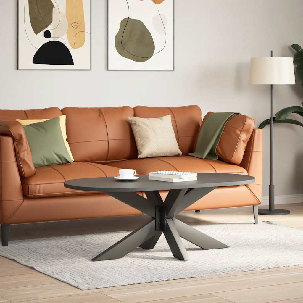 Gamba per tavolino da caffÃ¨ a forma di ragno antracite 98x58x(42-43) cm in acciaio