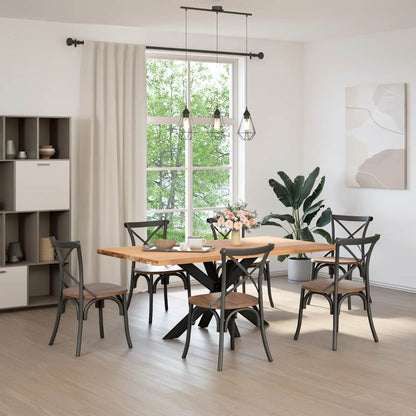 Gamba per Tavolo da Pranzo a Forma di Ragno Nero 150x78x(72-73) cm Acciaio