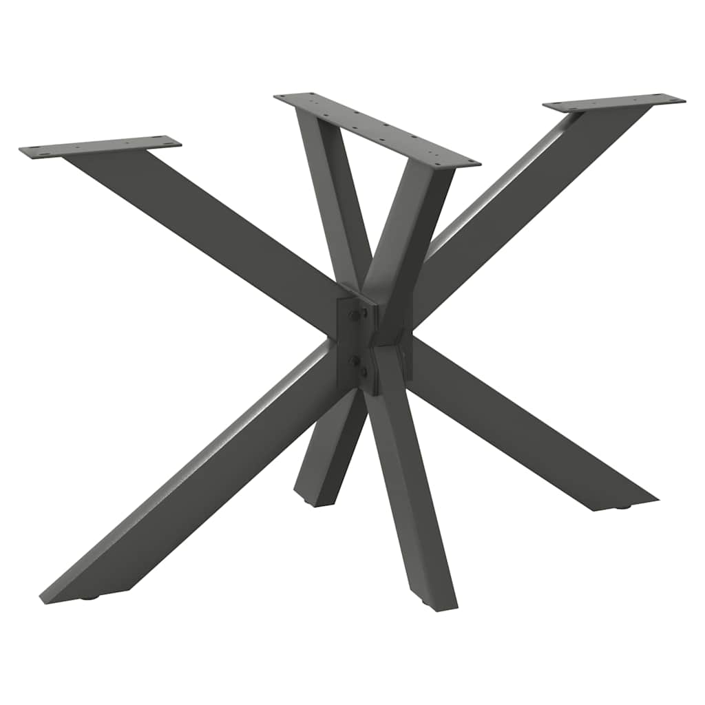 Gamba per Tavolo da Pranzo a Forma di Ragno Antracite 120x68x(72-73) cm Acciaio