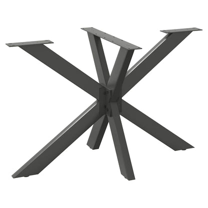 Gamba per Tavolo da Pranzo a Forma di Ragno Antracite 120x68x(72-73) cm Acciaio
