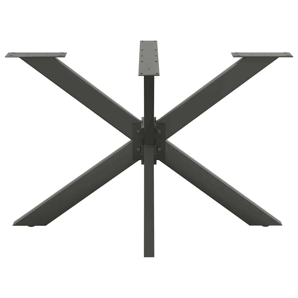 Gamba per Tavolo da Pranzo a Forma di Ragno Antracite 120x68x(72-73) cm Acciaio