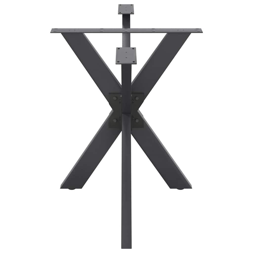 Gamba per Tavolo da Pranzo a Forma di Ragno Antracite 120x68x(72-73) cm Acciaio