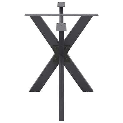 Gamba per Tavolo da Pranzo a Forma di Ragno Antracite 120x68x(72-73) cm Acciaio