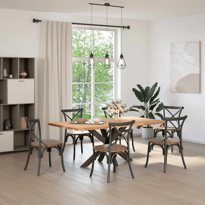 Gamba per Tavolo da Pranzo a Forma di Ragno Nero 120x68x(72-73) cm Acciaio