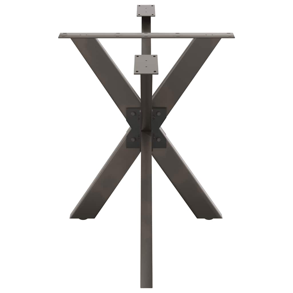 Gamba per Tavolo da Pranzo a Forma di Ragno Nero 120x68x(72-73) cm Acciaio