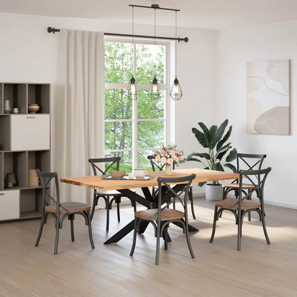 Gamba per Tavolo da Pranzo a Forma di Ragno Nero 150x78x(72-73) cm Acciaio