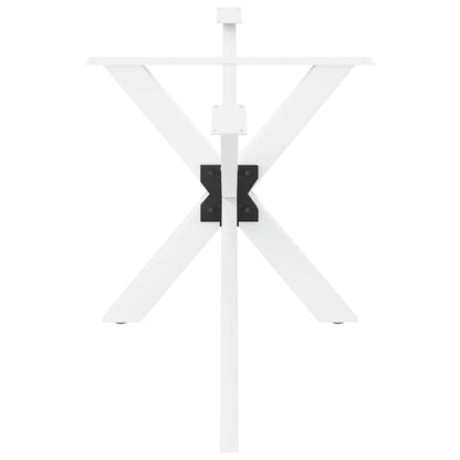 Gamba per Tavolo da Pranzo a Forma di Ragno Bianca 150x78x(72-73) cm Acciaio