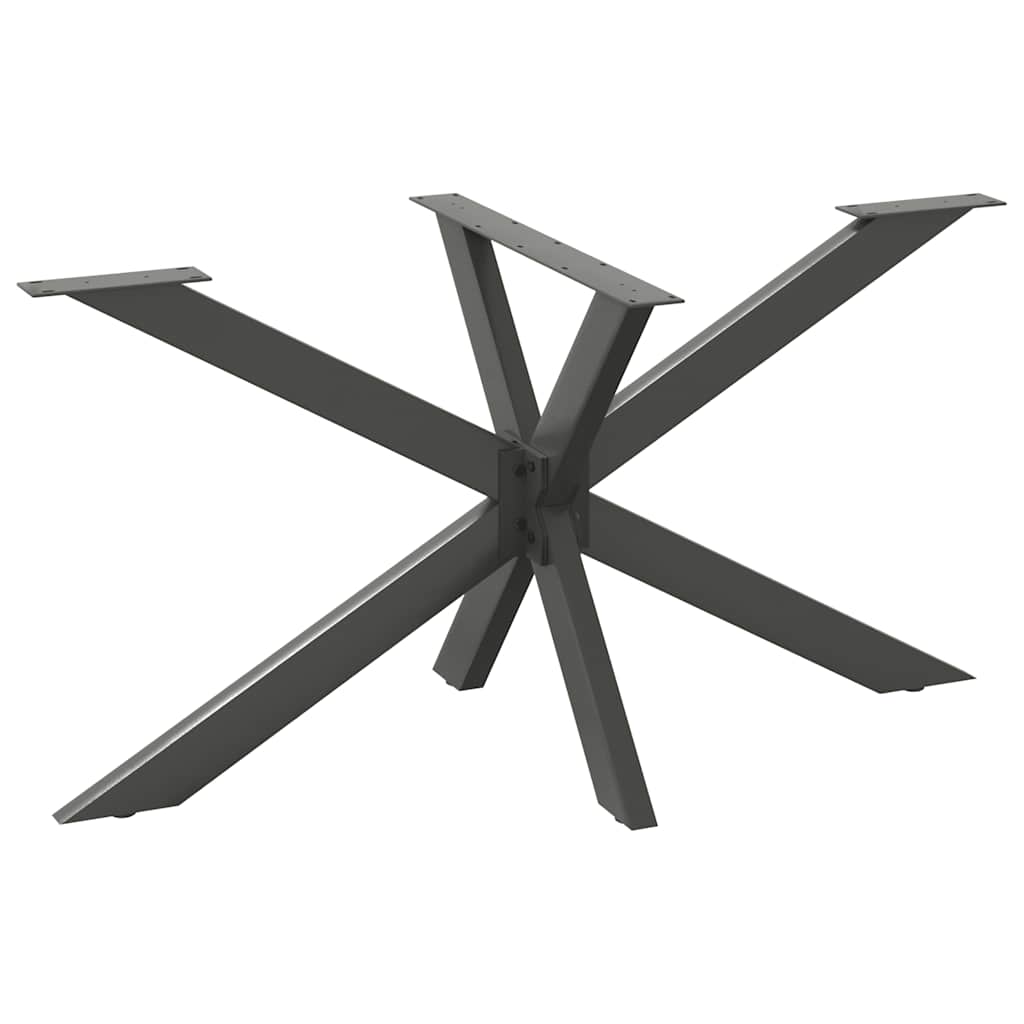 Gamba per Tavolo da Pranzo a Forma di Ragno Antracite 150x78x(72-73) cm Acciaio
