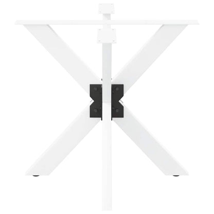 Gamba per Tavolo da Pranzo a Forma di Ragno Bianca 85x85x(72-73) cm in Acciaio