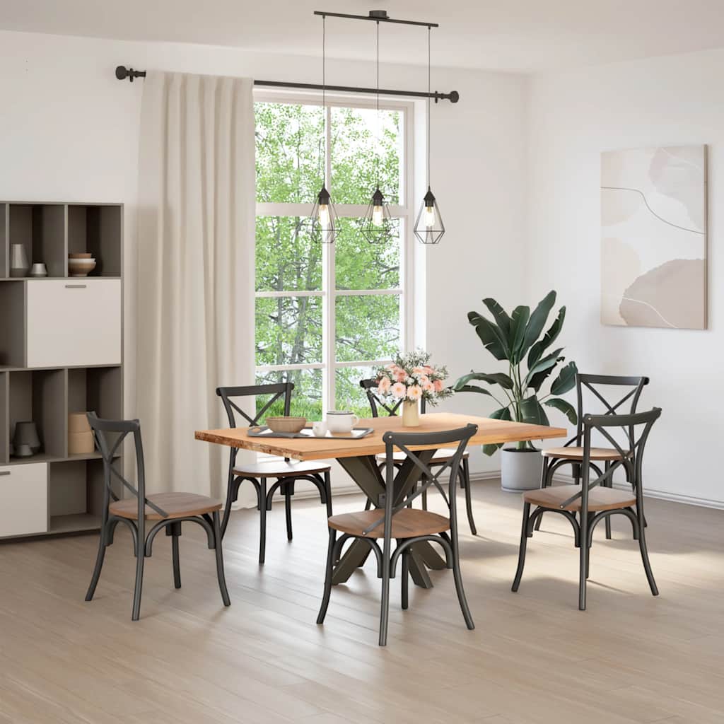 Gamba per Tavolo da Pranzo a Forma di Ragno Nero 85x85x(72-73) cm Acciaio