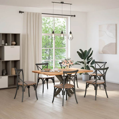 Gamba per Tavolo da Pranzo a Forma di Ragno Nero 85x85x(72-73) cm Acciaio