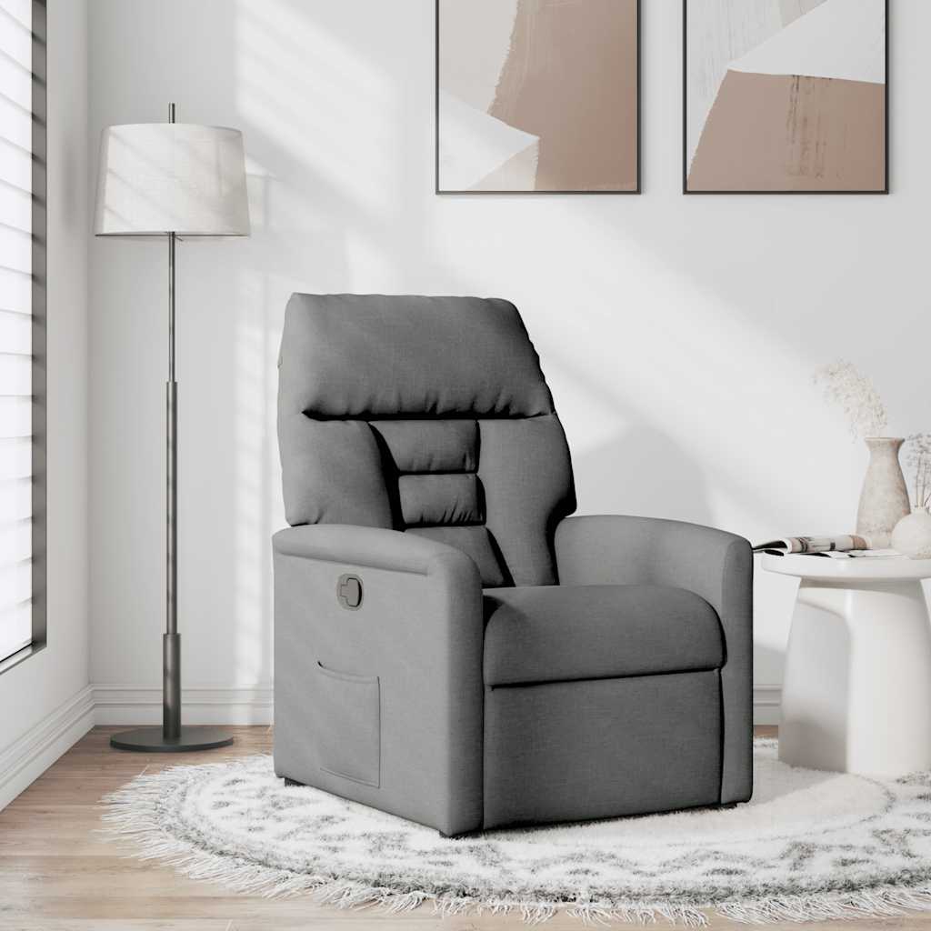 Poltrona reclinabile in tessuto grigio scuro