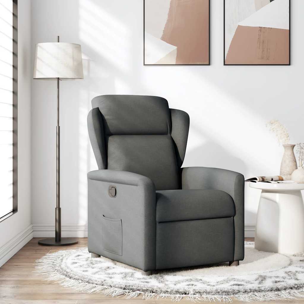 Poltrona reclinabile in tessuto grigio scuro