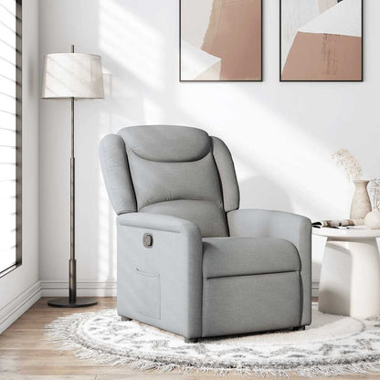 Poltrona reclinabile in tessuto grigio chiaro