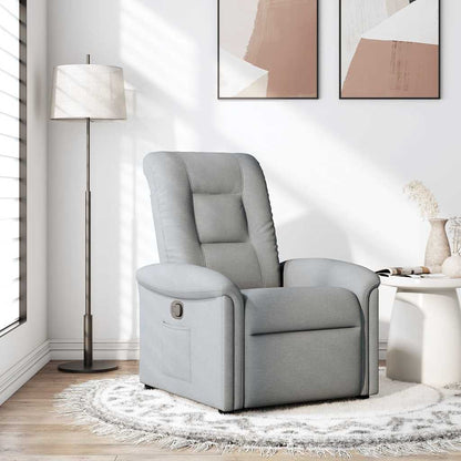 Poltrona reclinabile in tessuto grigio chiaro