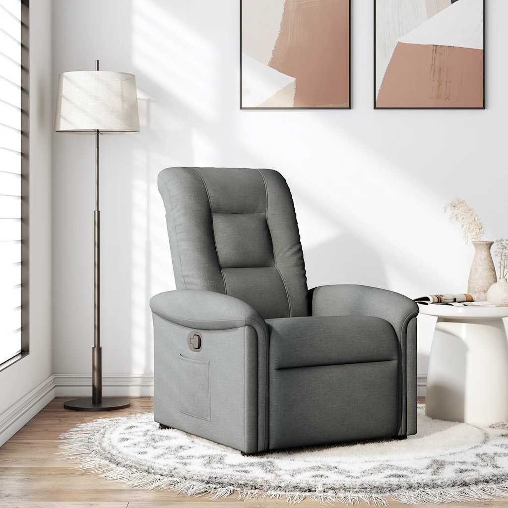 Poltrona reclinabile in tessuto grigio scuro