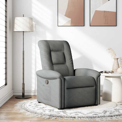 Poltrona reclinabile in tessuto grigio scuro