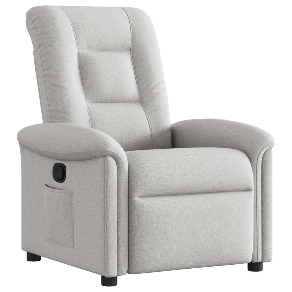 Poltrona Reclinabile in Tessuto Grigio Nuvola
