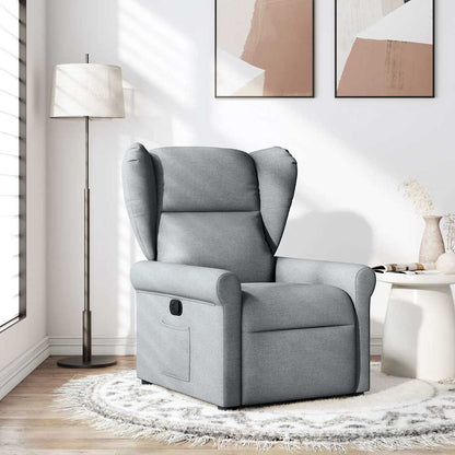 Poltrona reclinabile in tessuto grigio chiaro