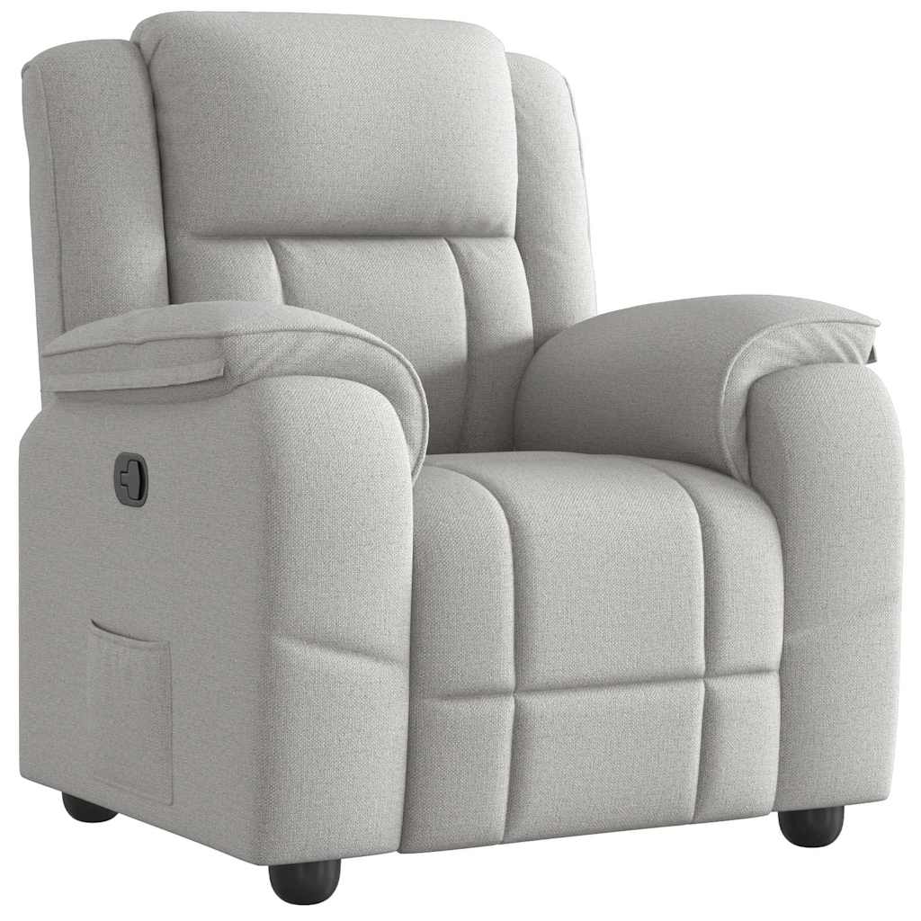 Poltrona Reclinabile in Tessuto Grigio Nuvola