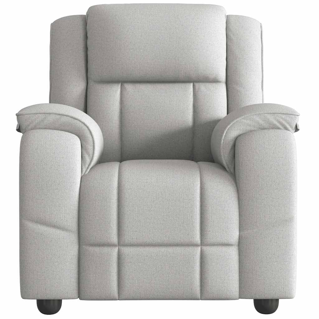 Poltrona Reclinabile in Tessuto Grigio Nuvola