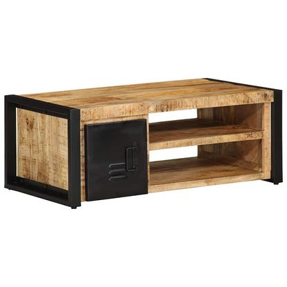 Tavolino da Salotto 90x50x36 cm Legno Massello di Mango Grezzo