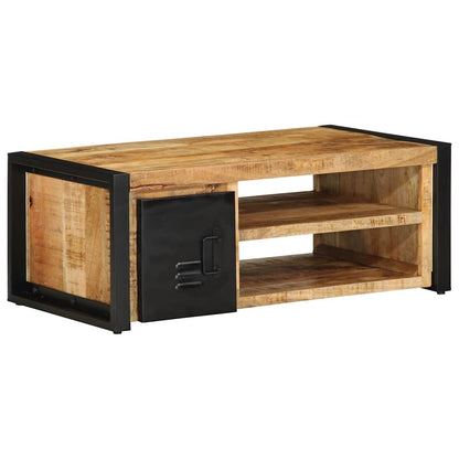 Tavolino da Salotto 90x50x36 cm Legno Massello di Mango Grezzo