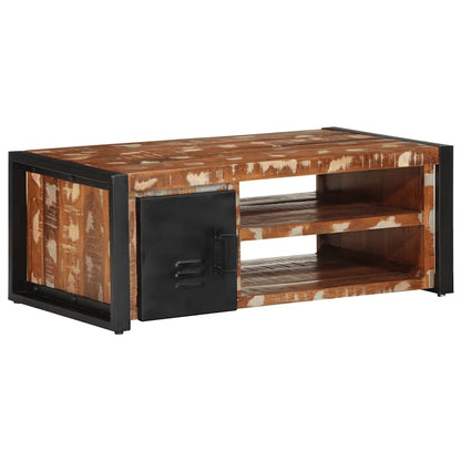 Tavolino Salotto Multicolore 90x50x36cm Legno Massello Recupero