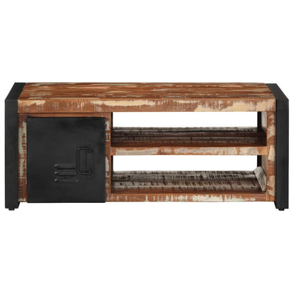Tavolino Salotto Multicolore 90x50x36cm Legno Massello Recupero
