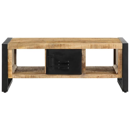 Tavolino da Salotto 90x50x36 cm Legno Massello di Mango Grezzo
