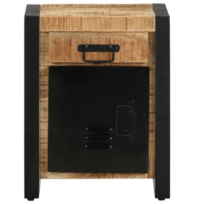 Comodino 40x30x50 cm in Legno Massello di Mango Grezzo