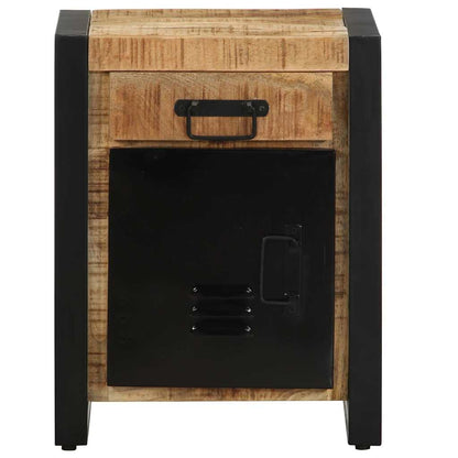 Comodini 2 pz in Legno Massello di Mango Grezzo