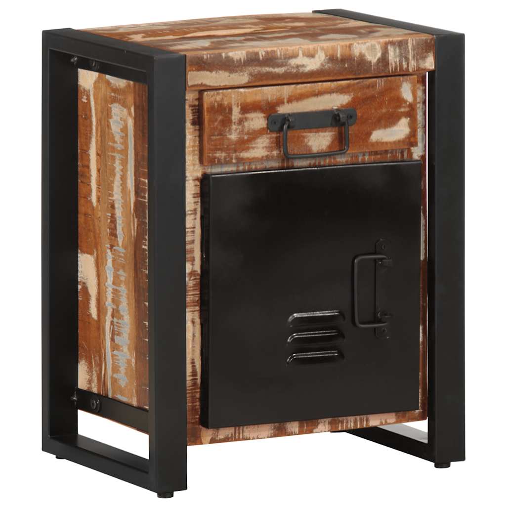 Comodino Multicolore 40x30x50 cm in Legno Massello Recupero