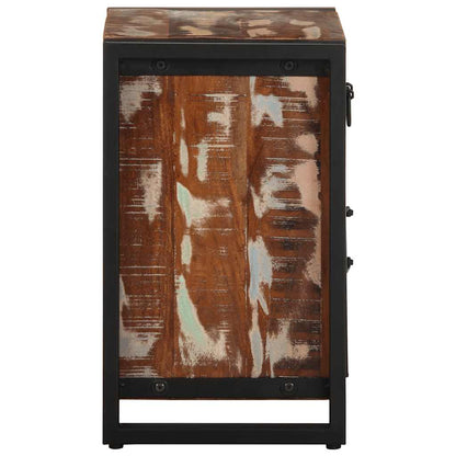 Comodino Multicolore 40x30x50 cm in Legno Massello Recupero