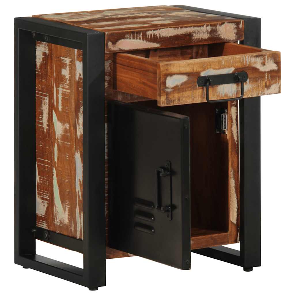 Comodini 2 pz Multicolore in Legno Massello di Mango Grezzo