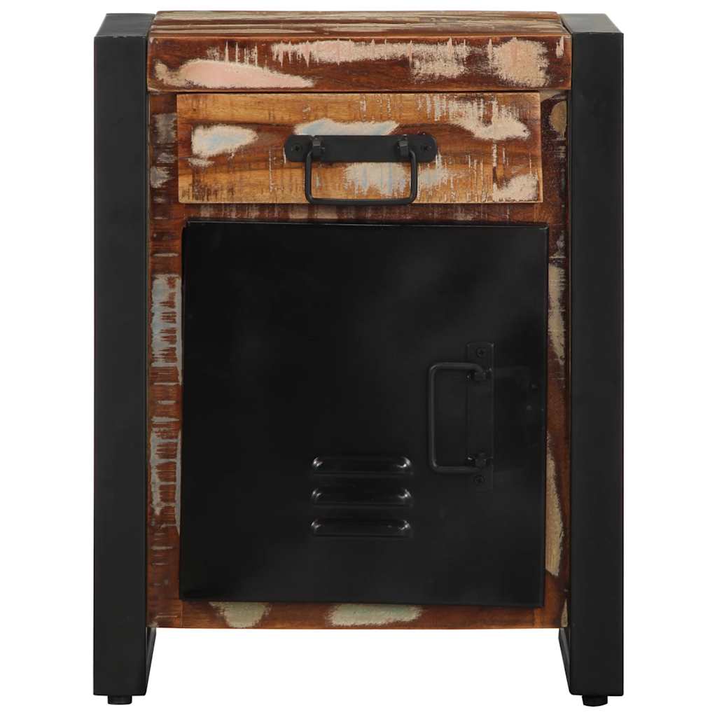 Comodini 2 pz Multicolore in Legno Massello di Mango Grezzo