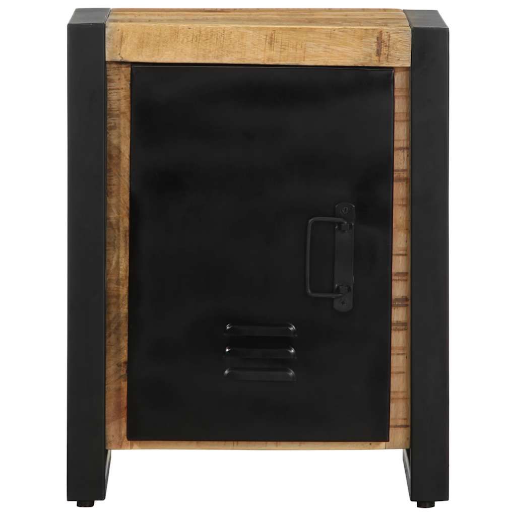 Comodino 40x30x51 cm in Legno Grezzo Massello di Mango