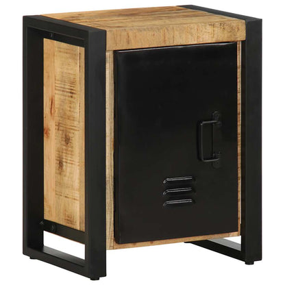 Comodino 40x30x51 cm in Legno Grezzo Massello di Mango